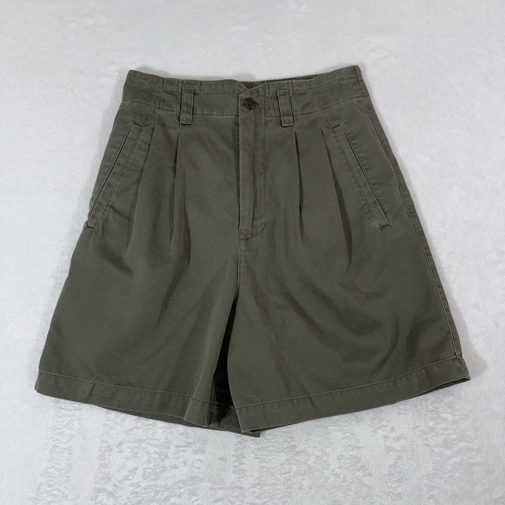 VTG Banana Republic Pleated High Waist Safari Style Cotton Shorts Womans 6 NOS